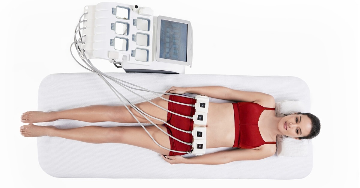 woman with trusculptid machine