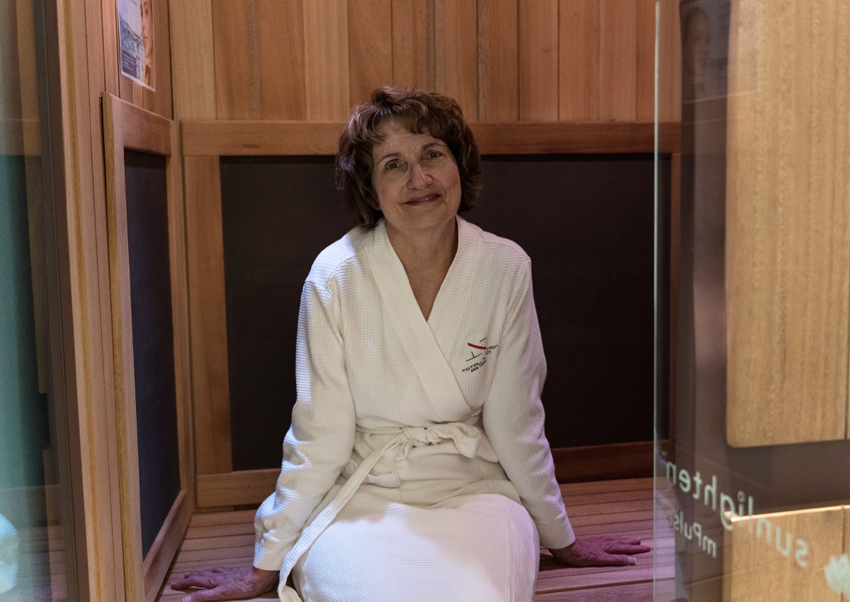 a person standing in front of a door