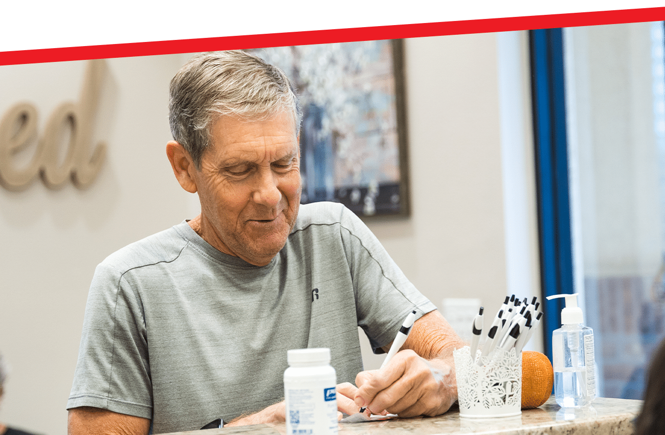 a man sitting at a table