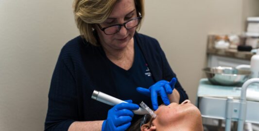 A Woman In A Blue Shirt